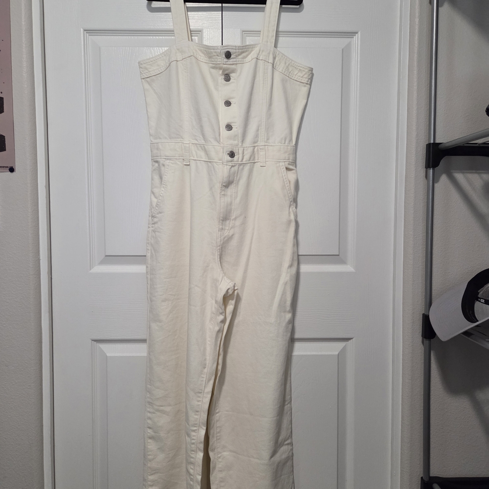 Levi's Off-White Button-Front Jumpsuit